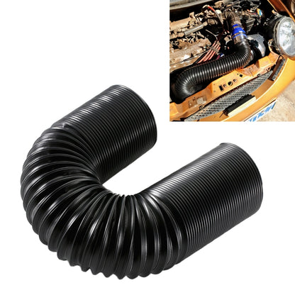 Black ribbed U-shaped universal car intake duct hose, flexible corrugated tube