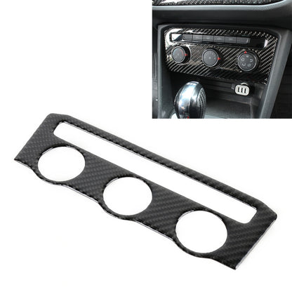 Car Carbon Fiber Air Conditioning Panel Decorative Sticker for Volkswagen Tiguan L 2019-2021, Low Configuration, Air Conditioning Panel, Low Configuration