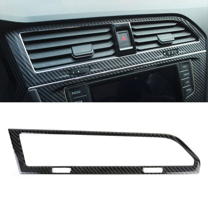 Carbon fiber central air outlet frame sticker, black textured trim with vent surrounds