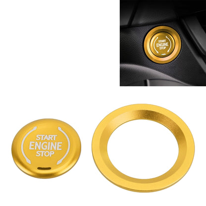 Metal start engine stop push button ring trim sticker, gold
