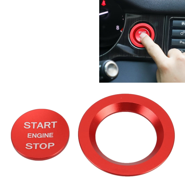 Red start engine stop push-button ring trim sticker set for car ignition