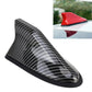 Carbon fiber black shark-fin car antenna with textured pattern and mounting base