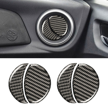 Carbon fiber central air outlet ring sticker, black woven pattern with chrome-style border