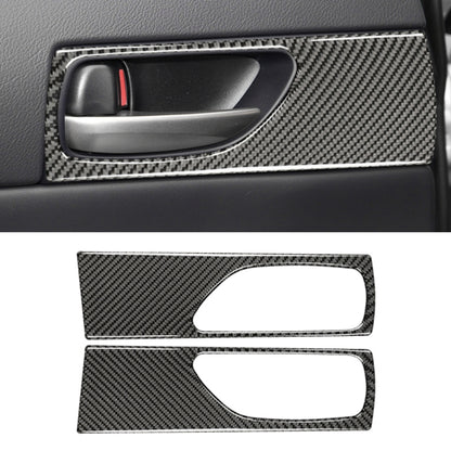 Rear door handle decorative sticker, carbon fiber look trim with red accent stripe