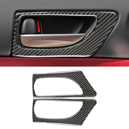 Carbon fiber front door handle decorative sticker, black weave surround with opening