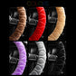Set of plush steering wheel covers in multiple colors, anti-slip ribbed design.