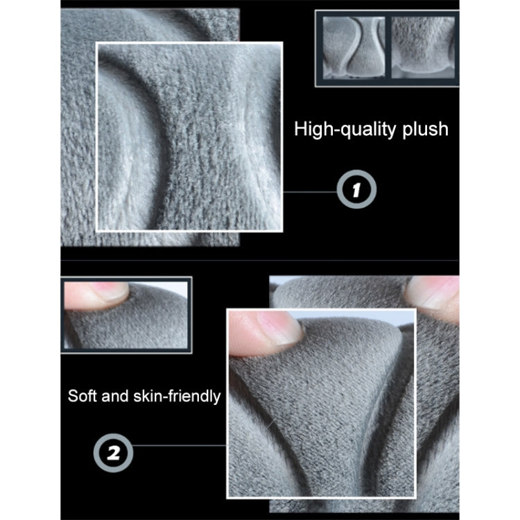 Gray plush steering wheel cover material close-up, soft skin-friendly texture.