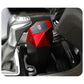 Red mini car trash can with push-lid in the center console cup area