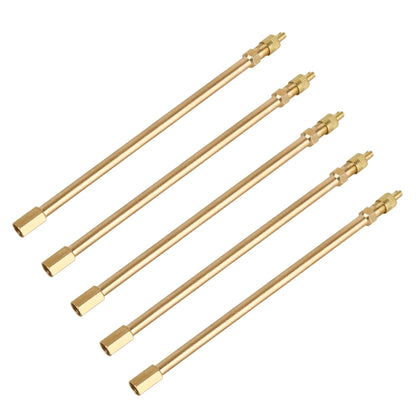 Set of 5 copper air valve extension tubes, 180mm, threaded ends