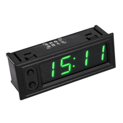 Green LED car 3-in-1 clock/thermometer/voltmeter display with digital time readout