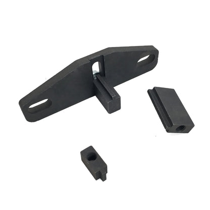 Black metal flywheel locking tool set with spacer inserts, 3 pieces