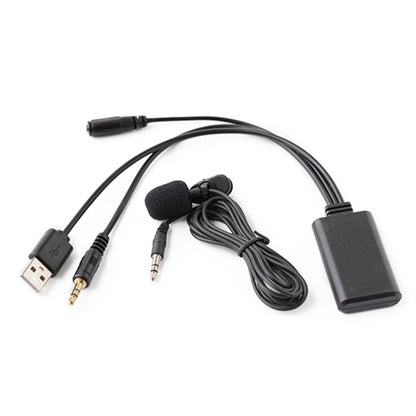 Car AUX Bluetooth cable with inline microphone and USB/AUX connectors