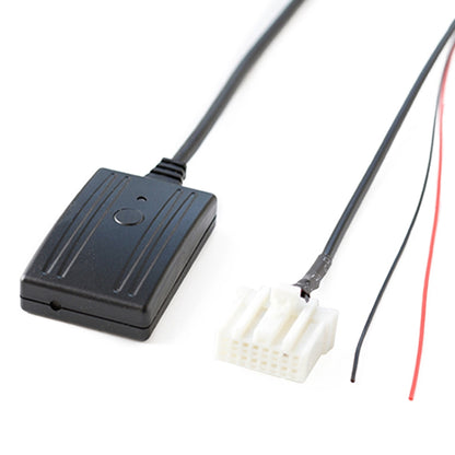 Wireless Bluetooth AUX adapter module with wiring harness and mic lead, black control box