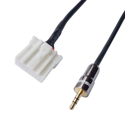 3.5mm male AUX audio cable with white car connector and metal 3.5mm jack
