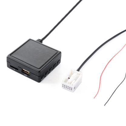 Black Bluetooth AUX car audio adapter with USB and TF card ports