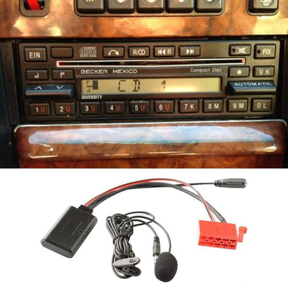 Car AUX Bluetooth audio wiring harness with inline module, mic and connectors