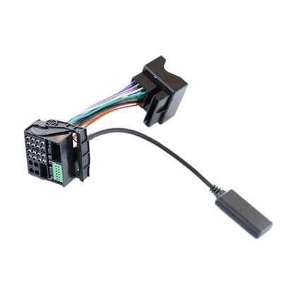 Car AUX Bluetooth wiring harness with connector block and audio lead cable