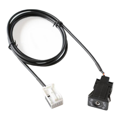 Car AUX interface wiring harness cable with connectors and Aux/AUX-IN control