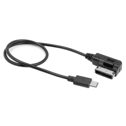 Black USB-C to car charging cable with two connector ends