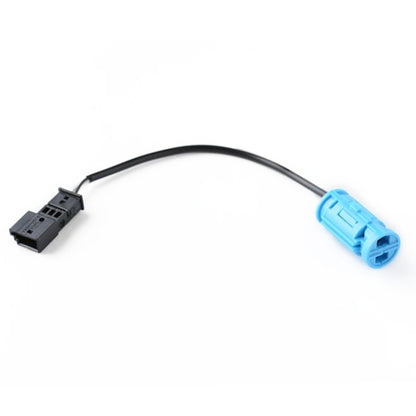 Bluetooth car microphone connector cable with blue sensor housing and black plug ends