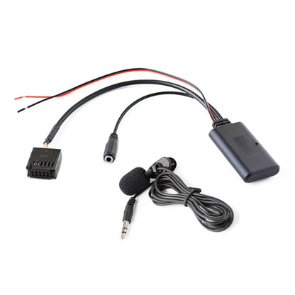 Car Bluetooth audio receiver cable kit with inline phone microphone and audio jack