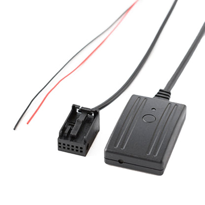 Car Bluetooth AUX audio cable and inline microphone module, black with red wires