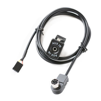 Alpine-compatible car AUX interface cable with AUX IN 3.5mm jack, black wire