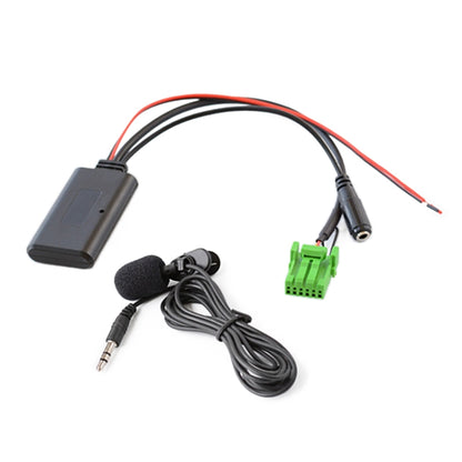 Bluetooth AUX 6-pin audio input cable with inline phone microphone and 3.5mm plug