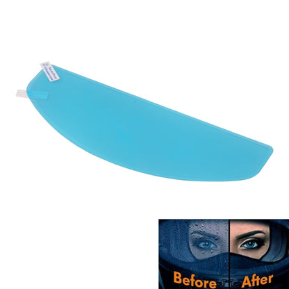 Blue motorcycle helmet sun visor shield film, curved anti-fog rainproof sheet