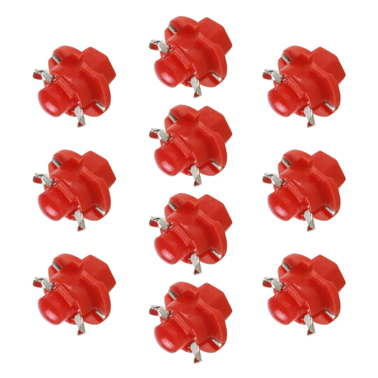 Red wedge LED indicator bulb set with white sockets and metal contact pins