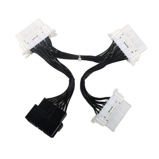 ELM327 OBD2 16Pin Male to 3 Female Car Diagnostic Cable, 16Pin Male to 3 Female