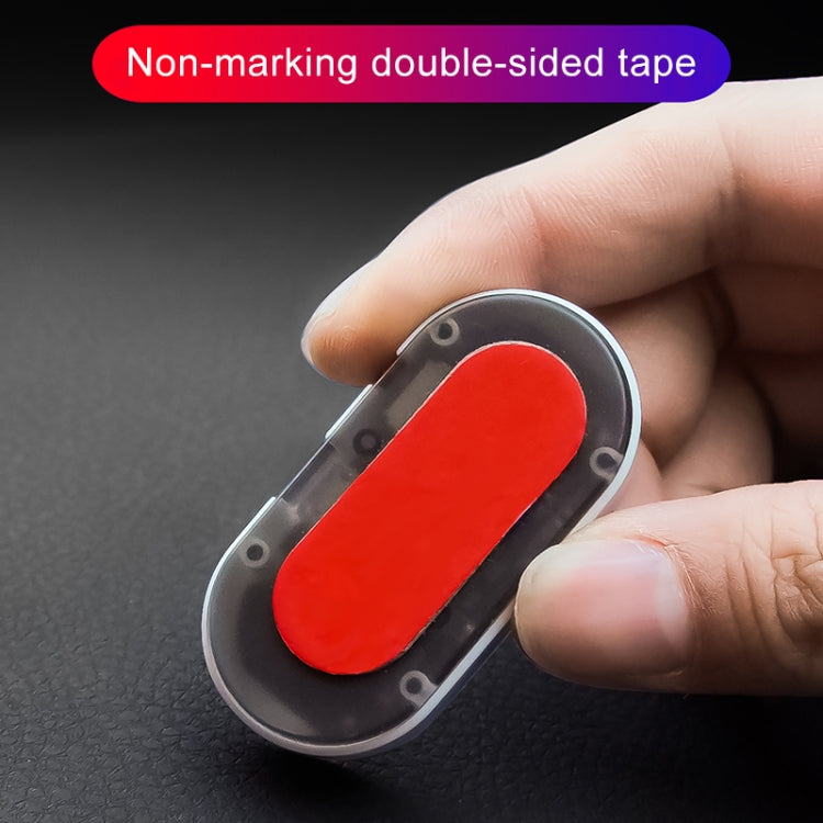 Red adhesive mounting backing with clip for solar LED warning light device