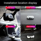 Solar LED warning light device shown ready to mount on car interior surfaces