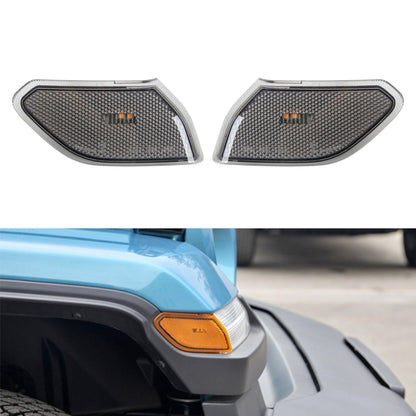 Pair of black turn signal side marker lamps with amber LED lens