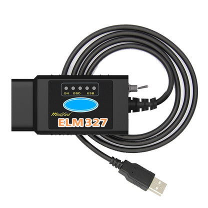 ELM327 OBD2 USB diagnostic cable with switch, black case and USB connector