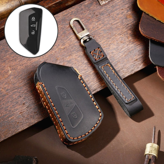 Hallmo Car Cowhide Leather Key Protective Cover for Volkswagen Golf 8, For Volkswagen Golf 8 (Brown), For Volkswagen Golf 8 (Black), For Volkswagen Golf 8 (Blue)