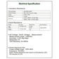 Electrical specifications table for the digital insulation and earth resistance tester