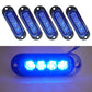 5-pack LED side marker indicator lights with blue illumination, black oval housings