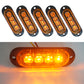 5-pack LED side marker indicator lights with amber/orange illumination, black oval housings