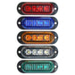 Set of 5 LED side marker indicator lights in red, blue, amber, white, and green lenses