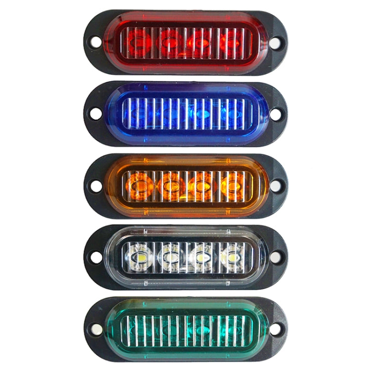 Set of 5 LED side marker indicator lights in red, blue, amber, white, and green lenses