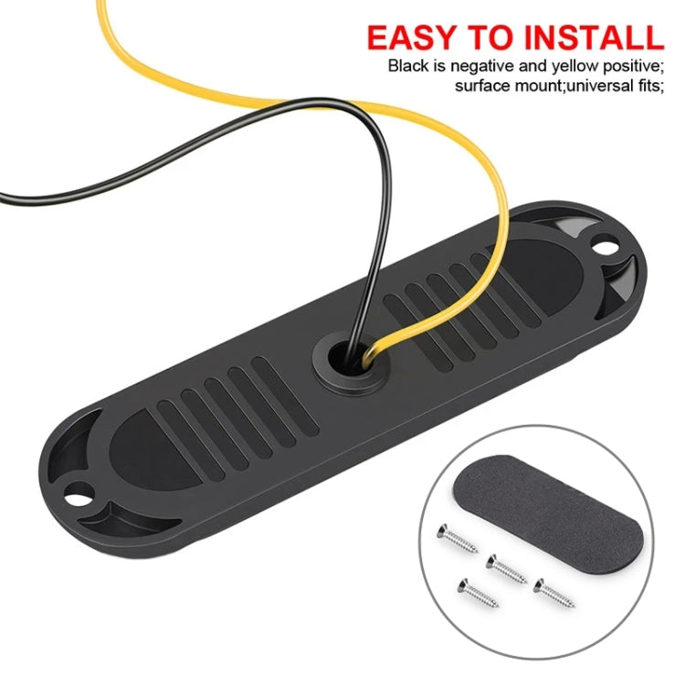 LED side marker light base with wiring lead and mounting holes, black housing