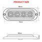 Side marker light size diagram with oval housing and measurement callouts