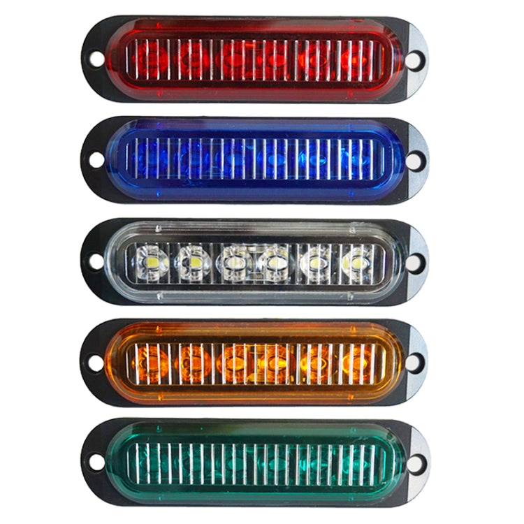 5-pack 6-LED side marker lights, mixed lenses (red, blue, white, amber, green), metal bases