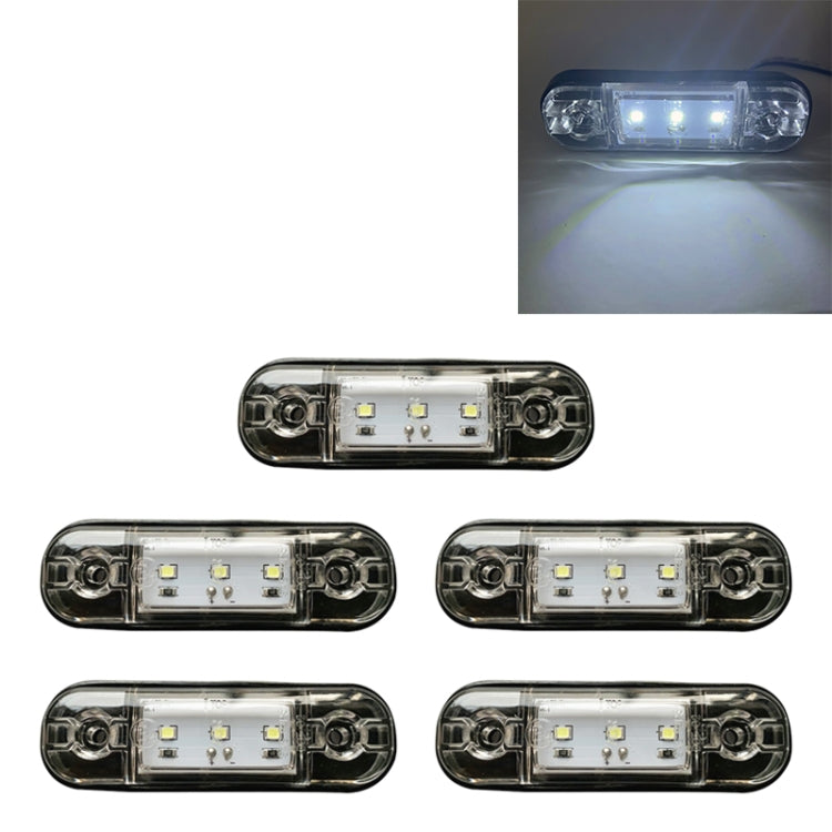 3-LED side marker light set with white/clear housings, multiple units shown