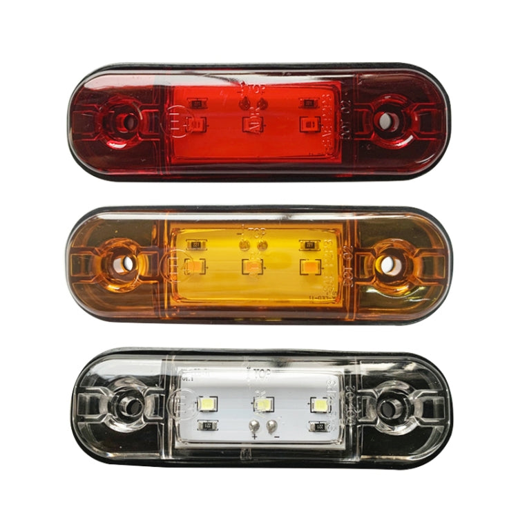 3-LED side marker lights: red, amber, and white/clear units side by side