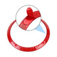 Red steering wheel decorative ring cover with raised shiny bezel