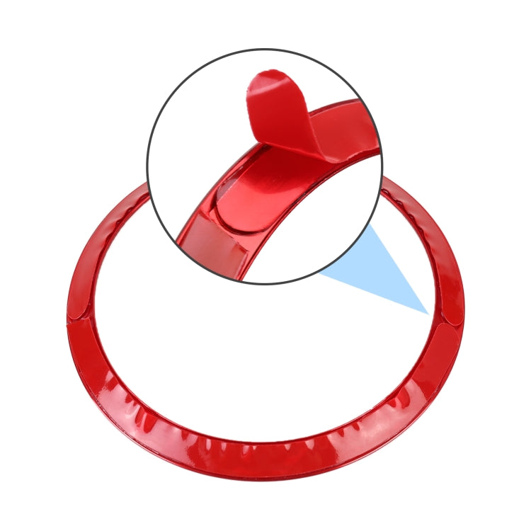 Red steering wheel decorative ring cover with raised shiny bezel