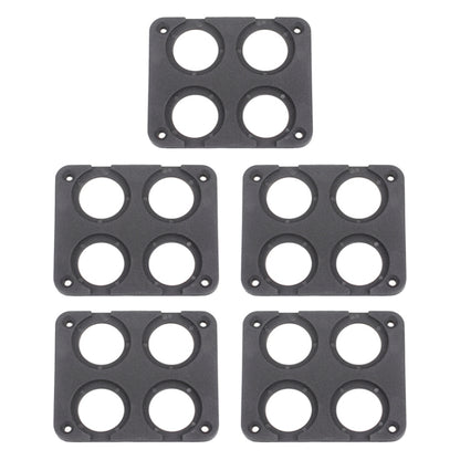 5 PCS 4-Hole Car Modified USB Charging Voltmeter Cigarette Lighter Panel, 4-Hole