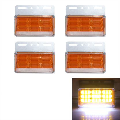 Waterproof LED side marker light set with amber/orange lens and mounting frame